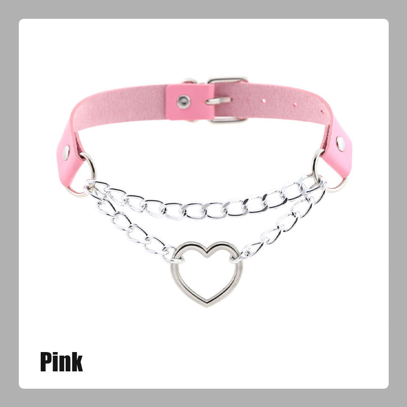 Heart Chain Choker Necklace