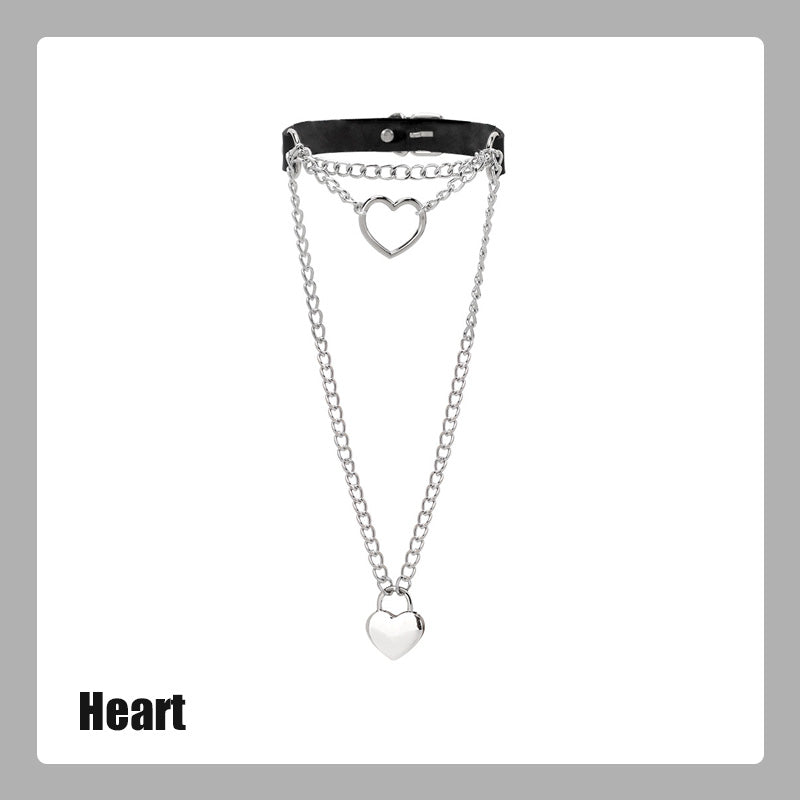 Heart Chain Choker Necklace