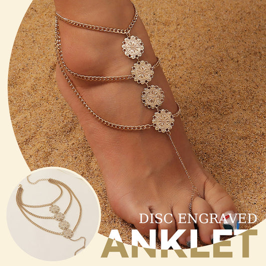 Disc Engraved Anklet