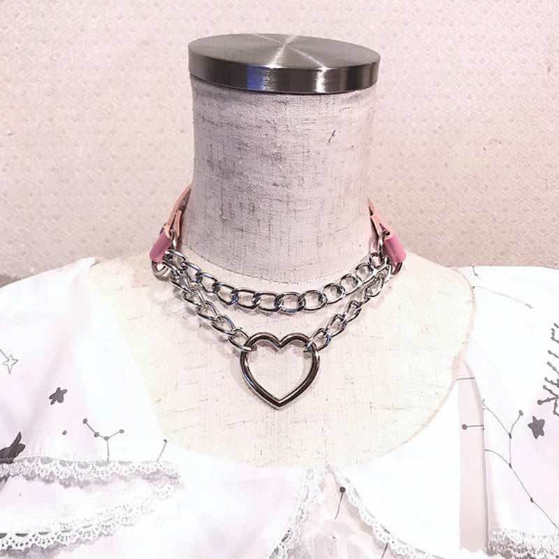 Heart Chain Choker Necklace