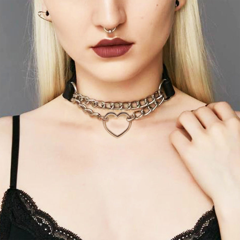 Heart Chain Choker Necklace