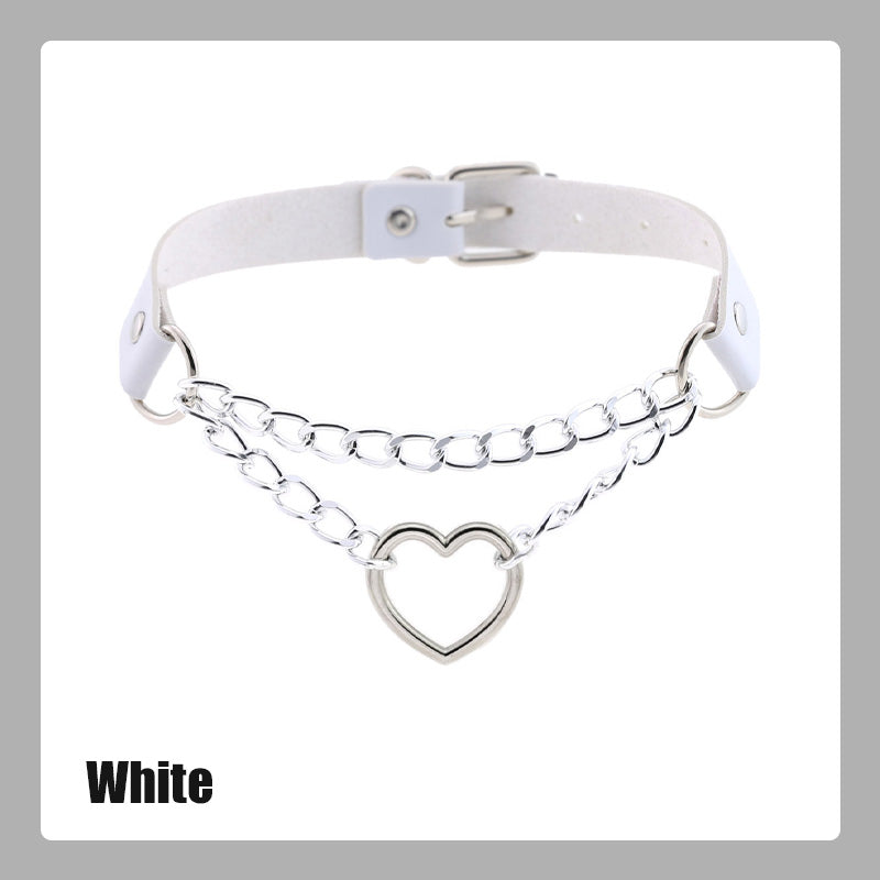 Heart Chain Choker Necklace